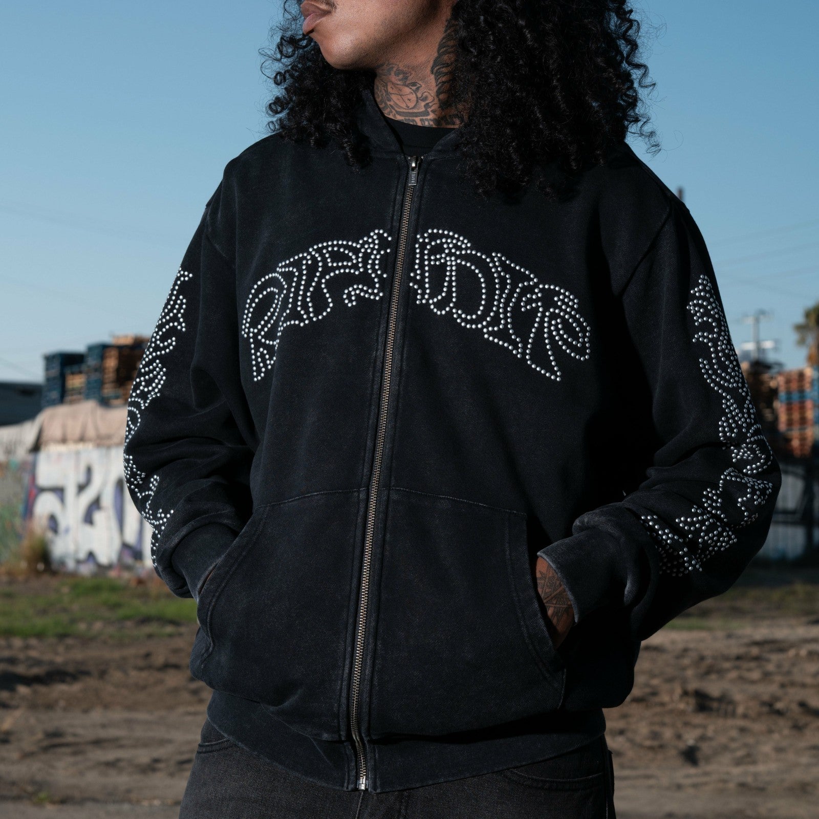 Ripndip Online | Pretty Flacko Zip Hoodie (Black Vintage Wash)
