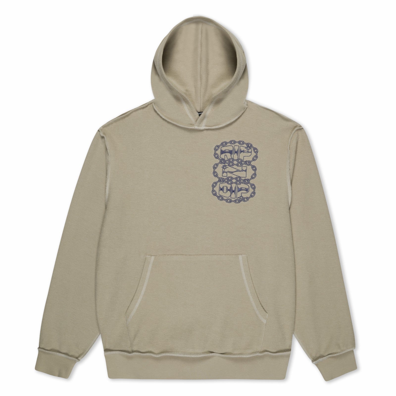 Ripndip Discount | Linked Up Reverse Stitched Hoodie (Khaki)