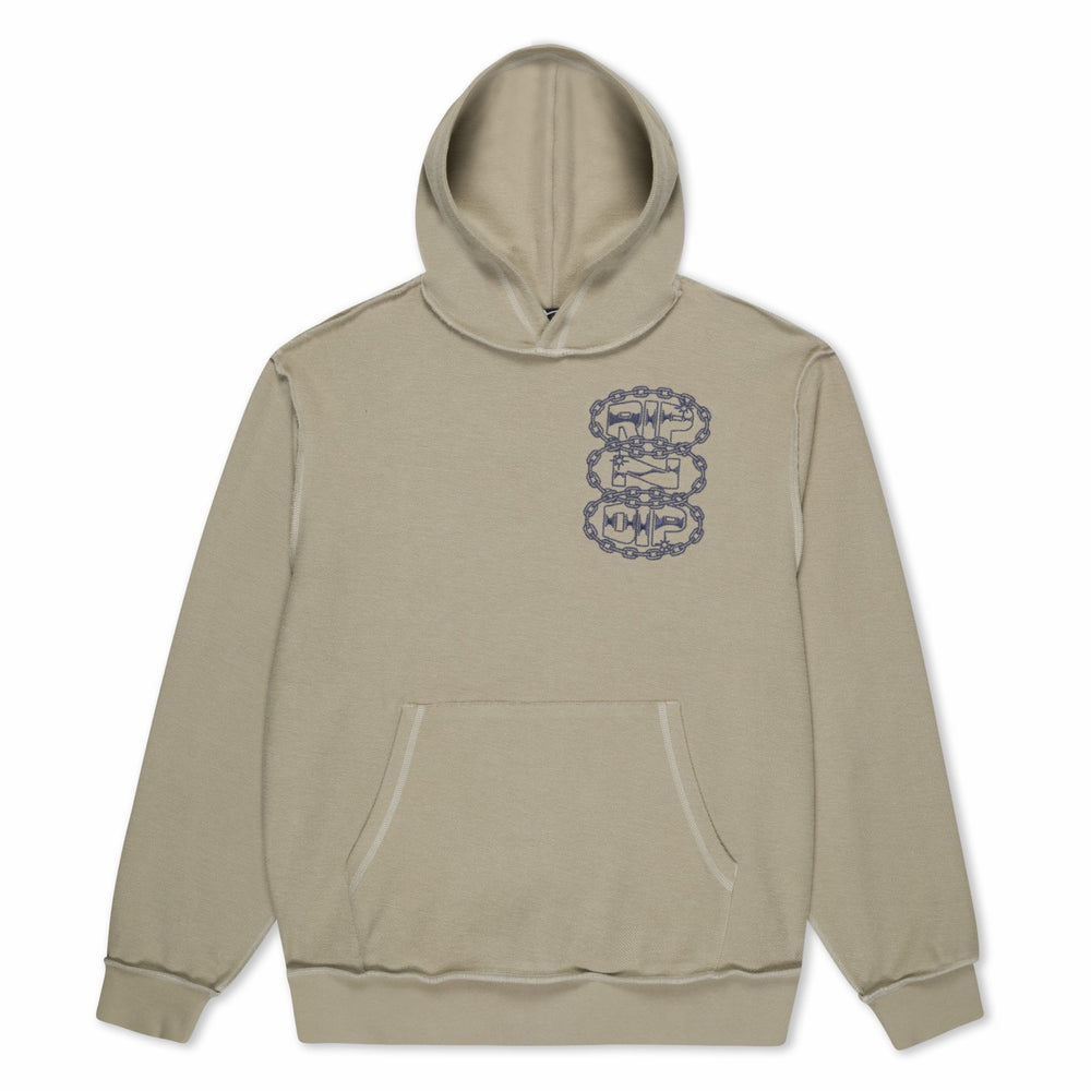 Ripndip Discount | Linked Up Reverse Stitched Hoodie (Khaki)