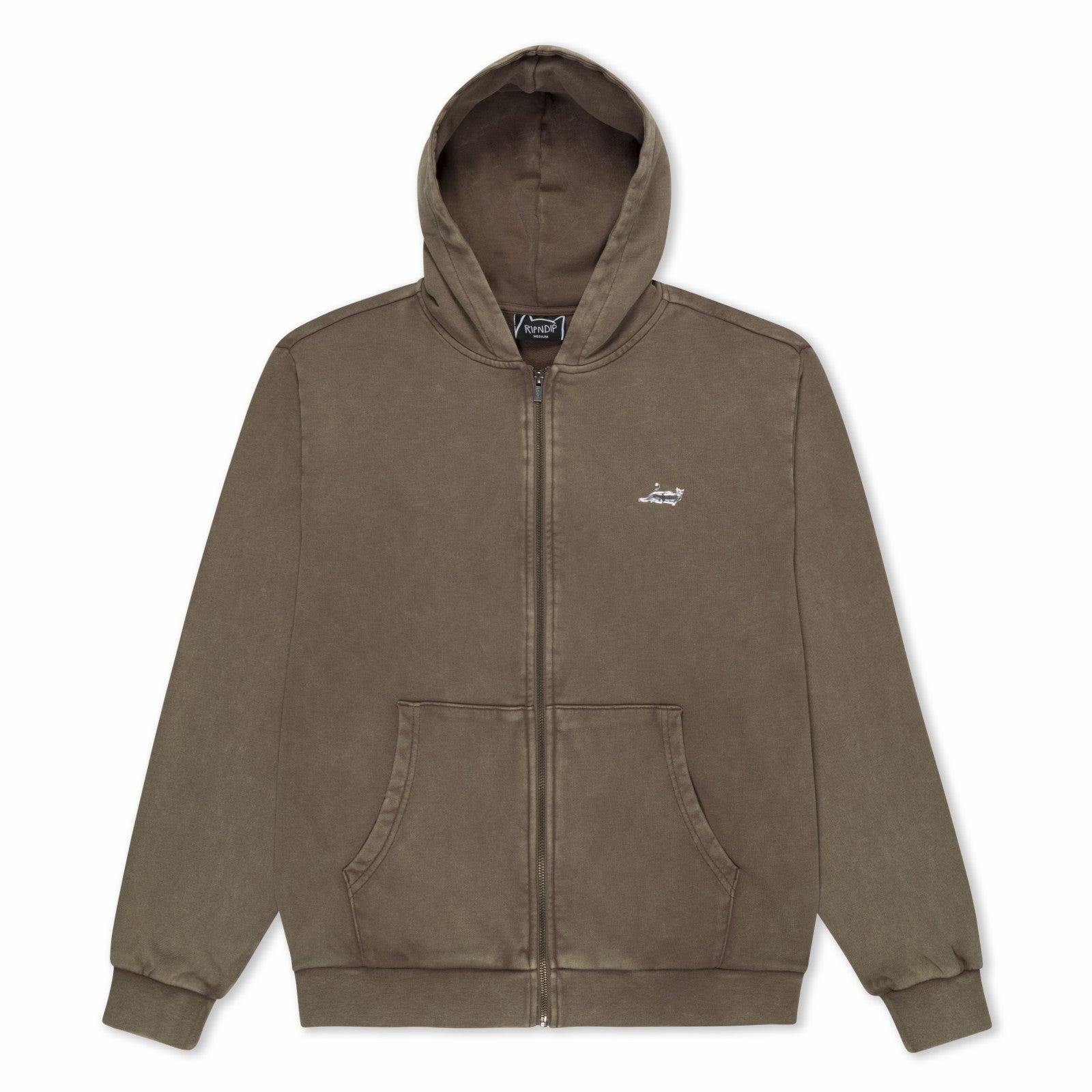 Ripndip For Sale | Castanza Zip Up Hoodie (Brown Vintage Wash)