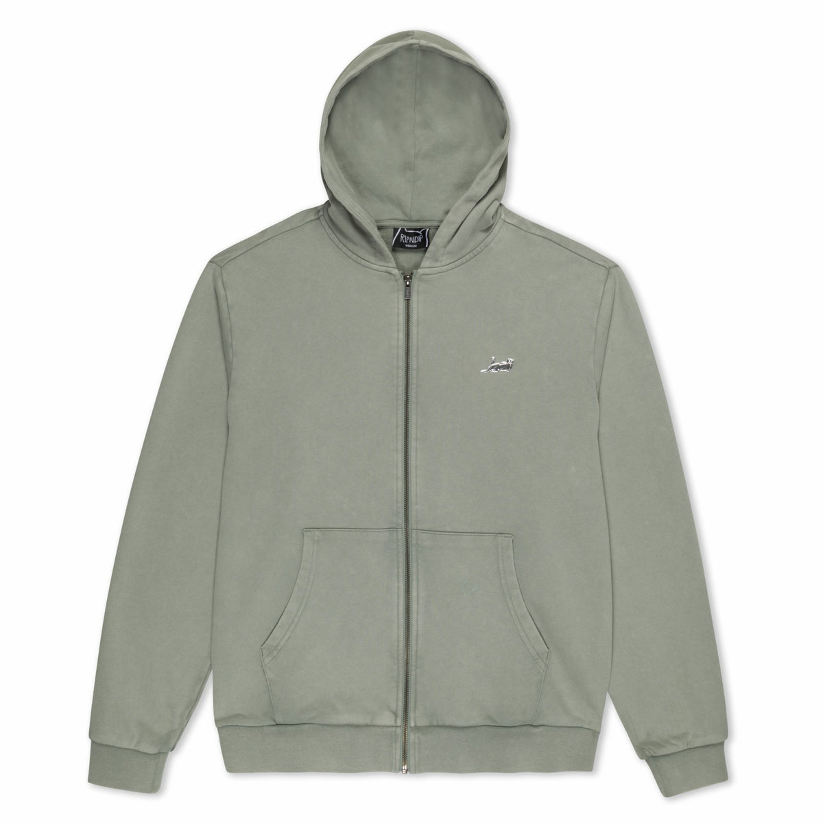 Ripndip Discount | Castanza Zip Up Hoodie (Sage Vintage Wash)