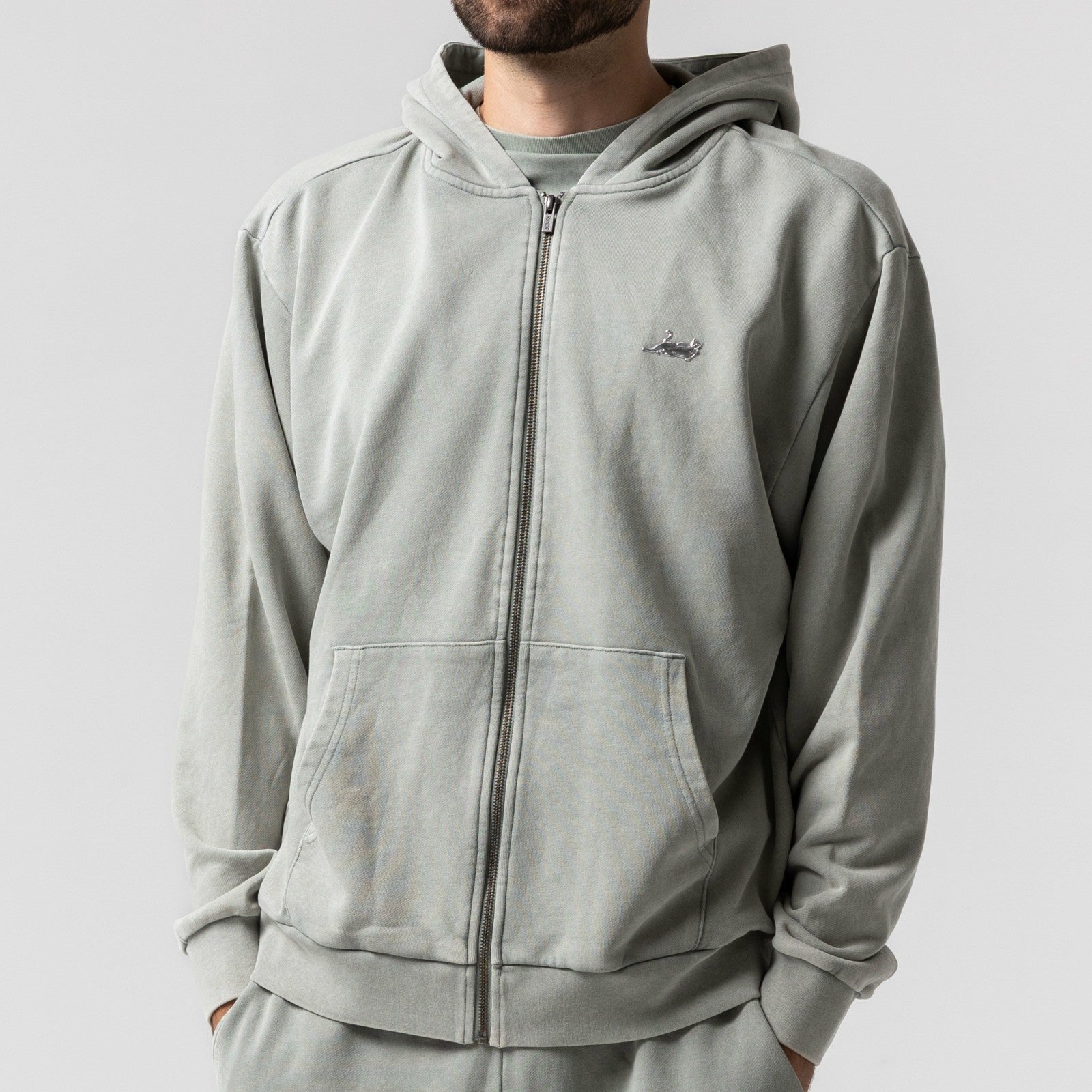 Ripndip Discount | Castanza Zip Up Hoodie (Sage Vintage Wash)