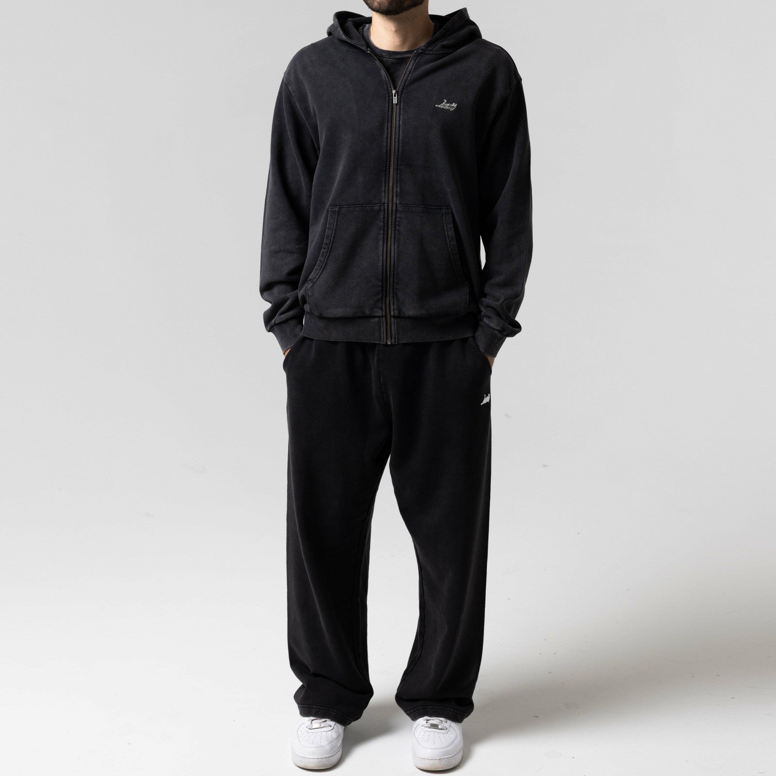 Ripndip Sale | Castanza Zip Up Hoodie (Black Vintage Wash)