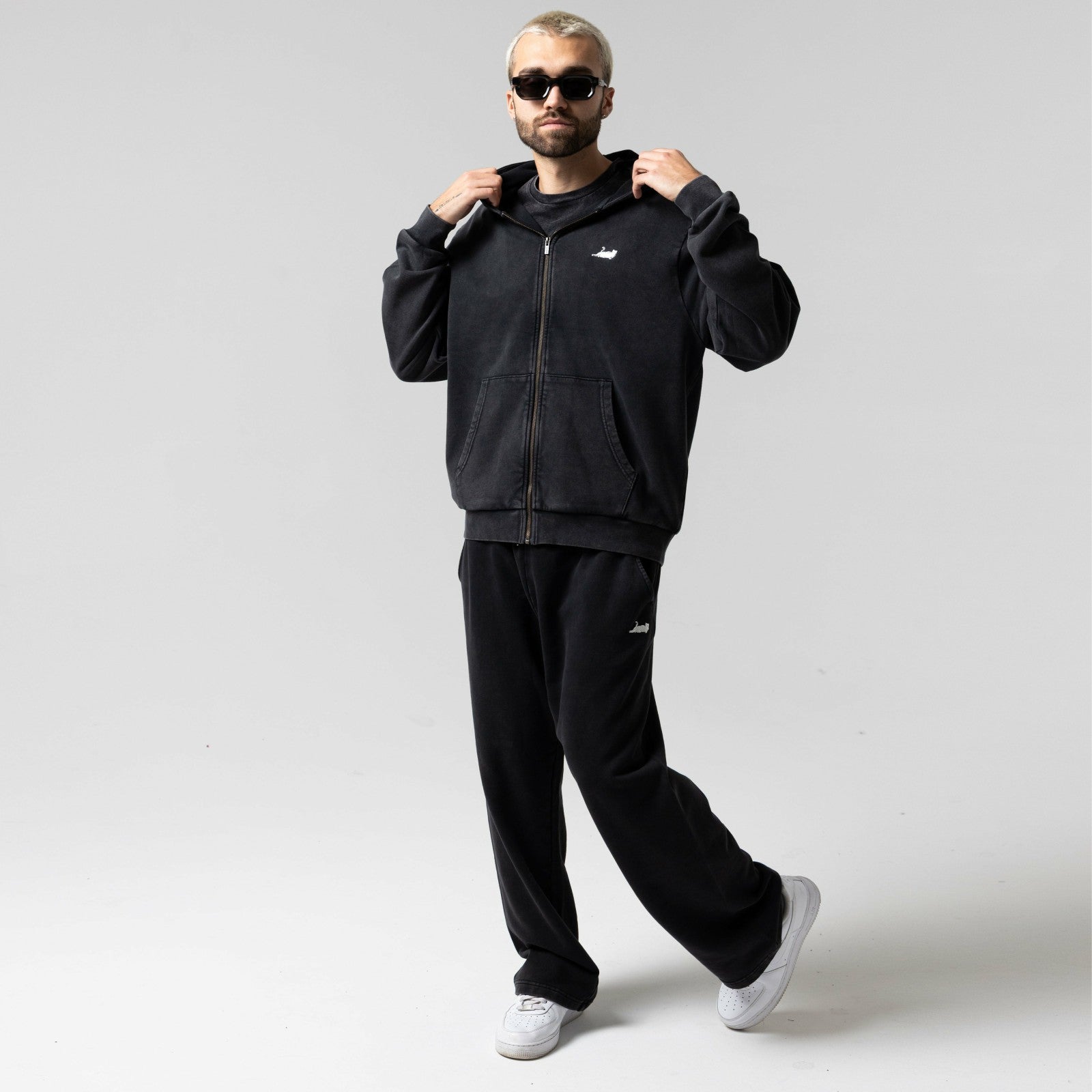 Ripndip Sale | Castanza Zip Up Hoodie (Black Vintage Wash)