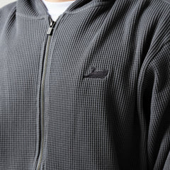 Ripndip Online | Castanza Waffle Knit Zip Up Hoodie (Charcoal)