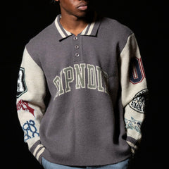 Ripndip Online Shop | Run It Up Knit Sweater (Charoal / Cream)