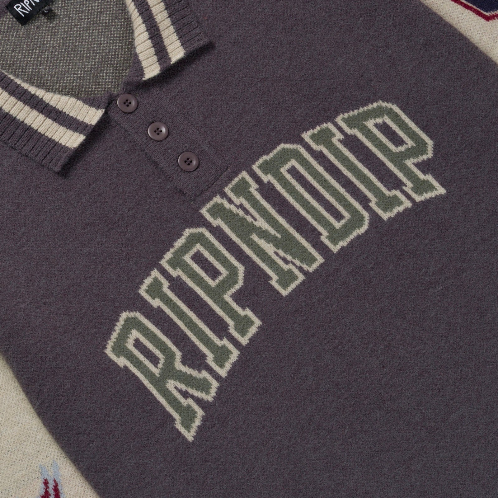 Ripndip Online Shop | Run It Up Knit Sweater (Charoal / Cream)