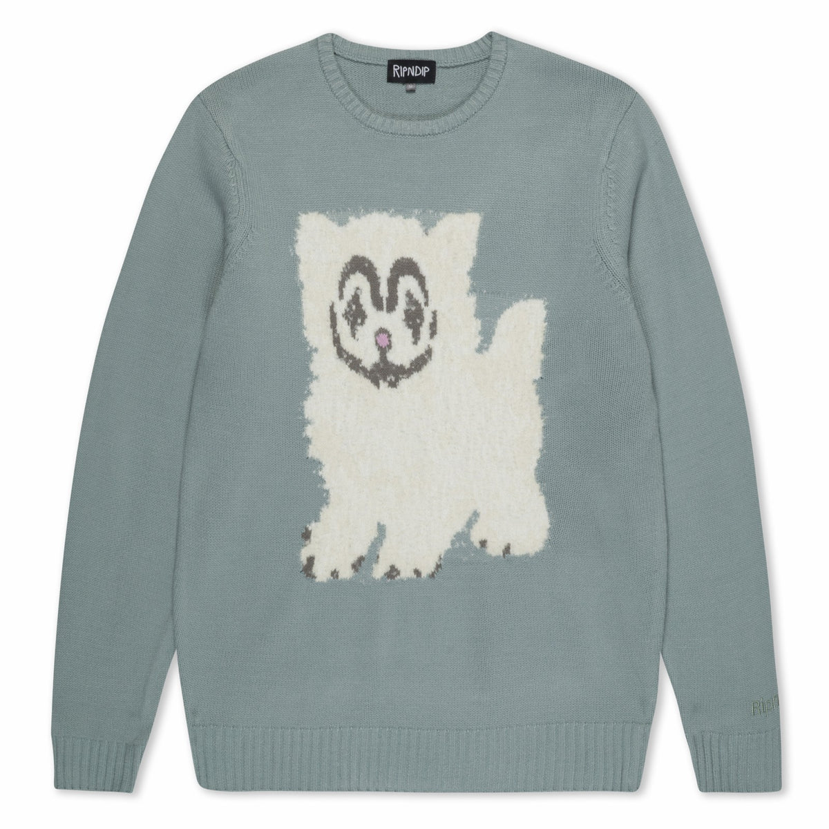 Ripndip For Sale | Pet Me Im Cute Knit Sweater (Heather Sage Grey)