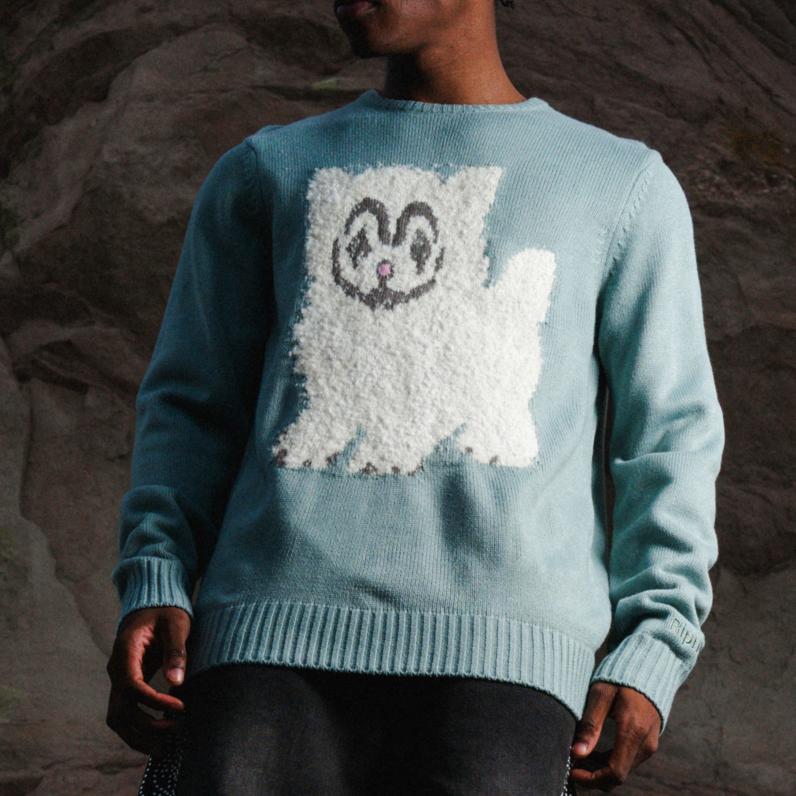 Ripndip For Sale | Pet Me Im Cute Knit Sweater (Heather Sage Grey)