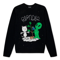 Ripndip Outlets | Alien / Nerm Christmas Light Up Knit Sweater (Black)