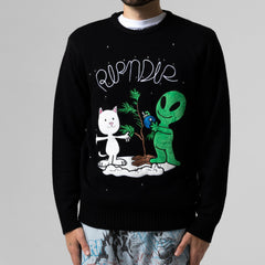 Ripndip Outlets | Alien / Nerm Christmas Light Up Knit Sweater (Black)