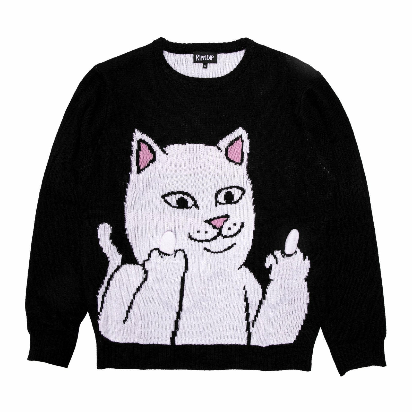 Ripndip Sale | Lord Nermal Flippy Knitty Sweater (Black)
