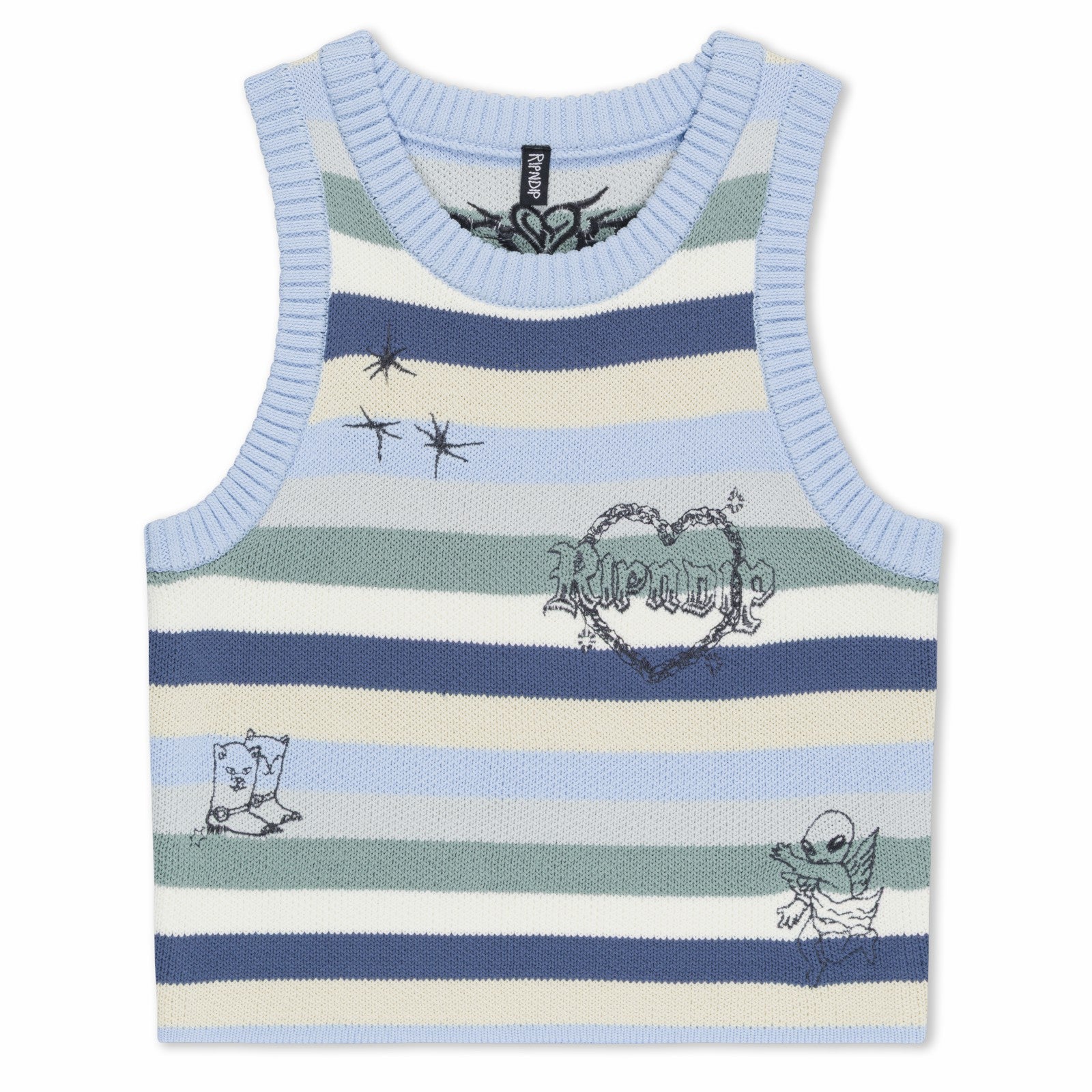 Ripndip Outlets | Westside Crochet Crop Tank (Powder Blue)