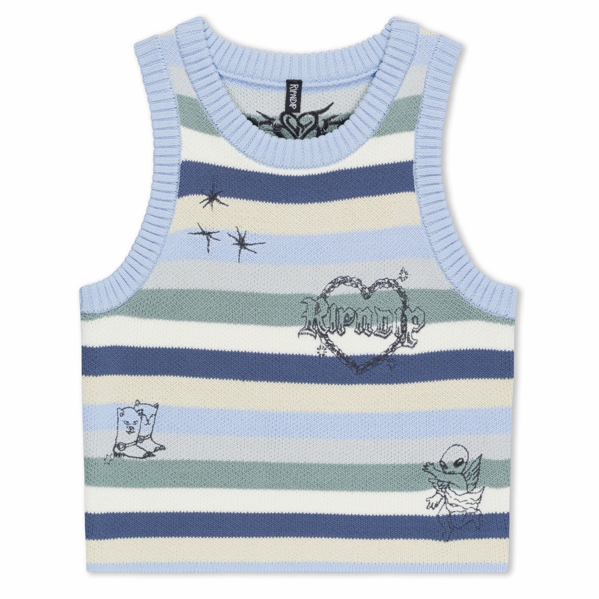 Ripndip Outlets | Westside Crochet Crop Tank (Powder Blue)