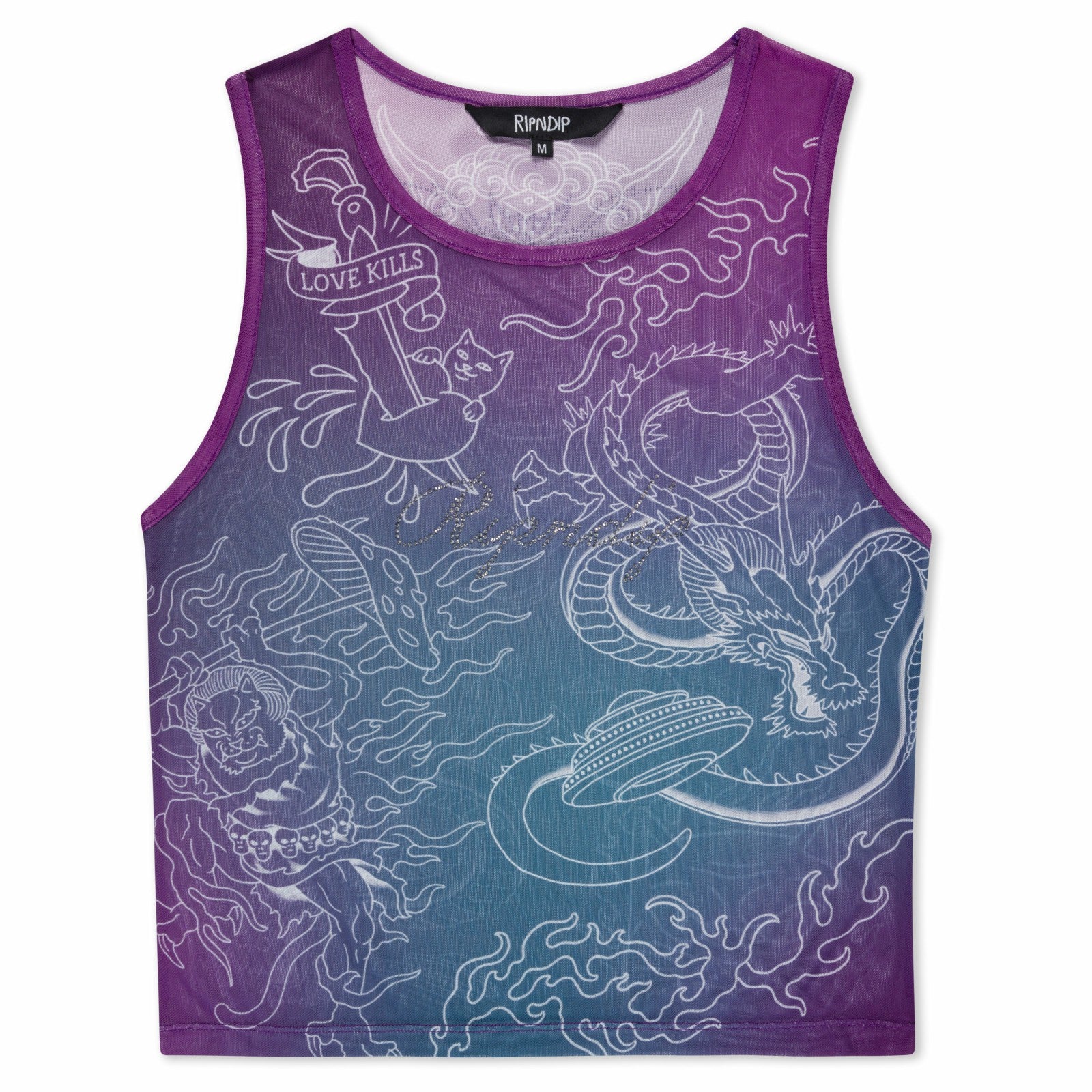 Ripndip New | Trace Mesh Cropped Tank (Multi)