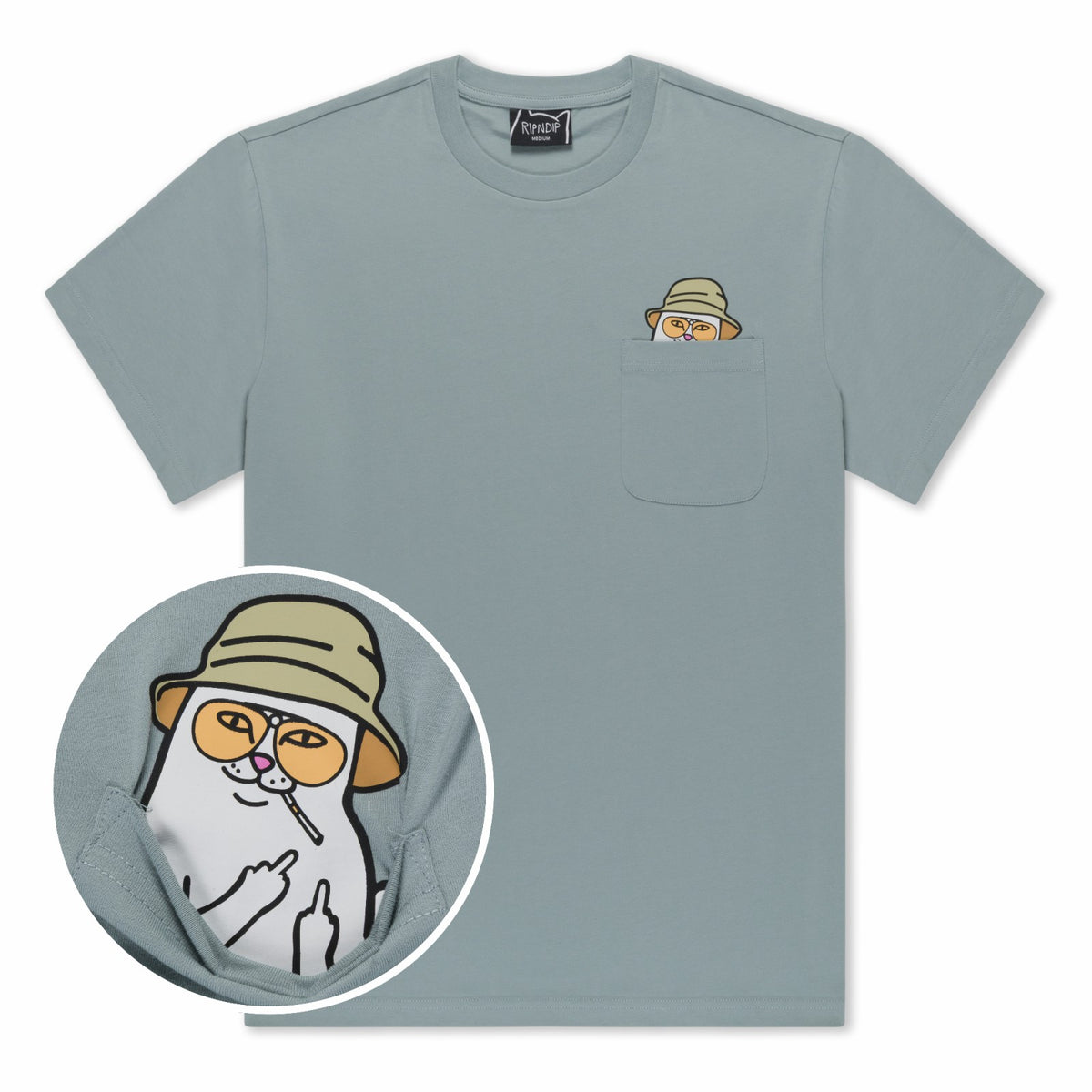 Ripndip Discount | Nermal S Thompson Pocket Tee (Silver Blue)