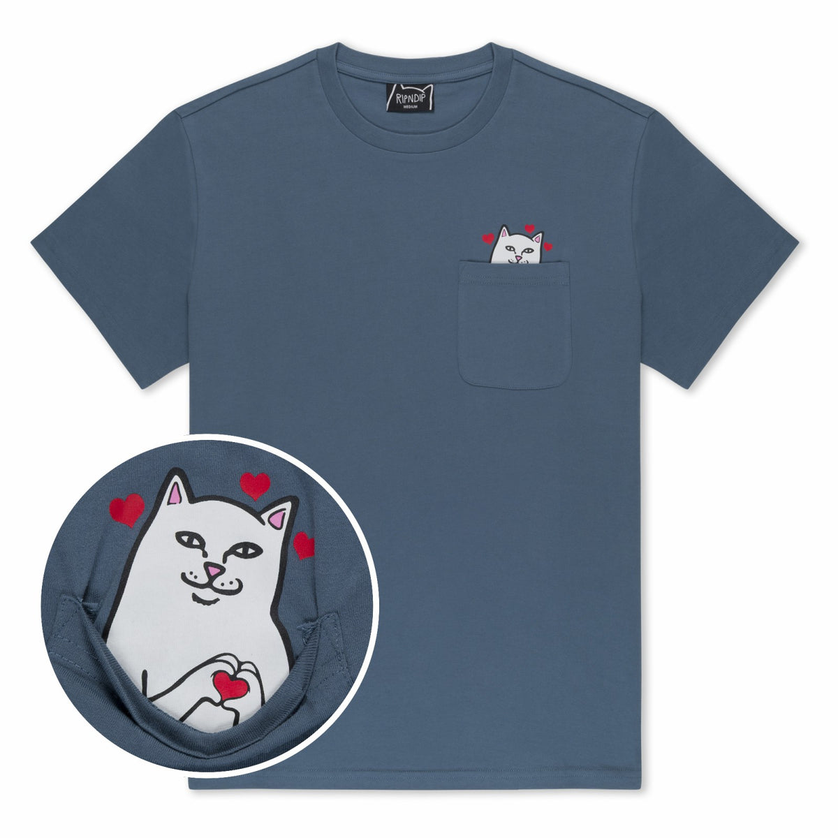 Ripndip Outlets | Nermal Loves Pocket Tee (Slate)