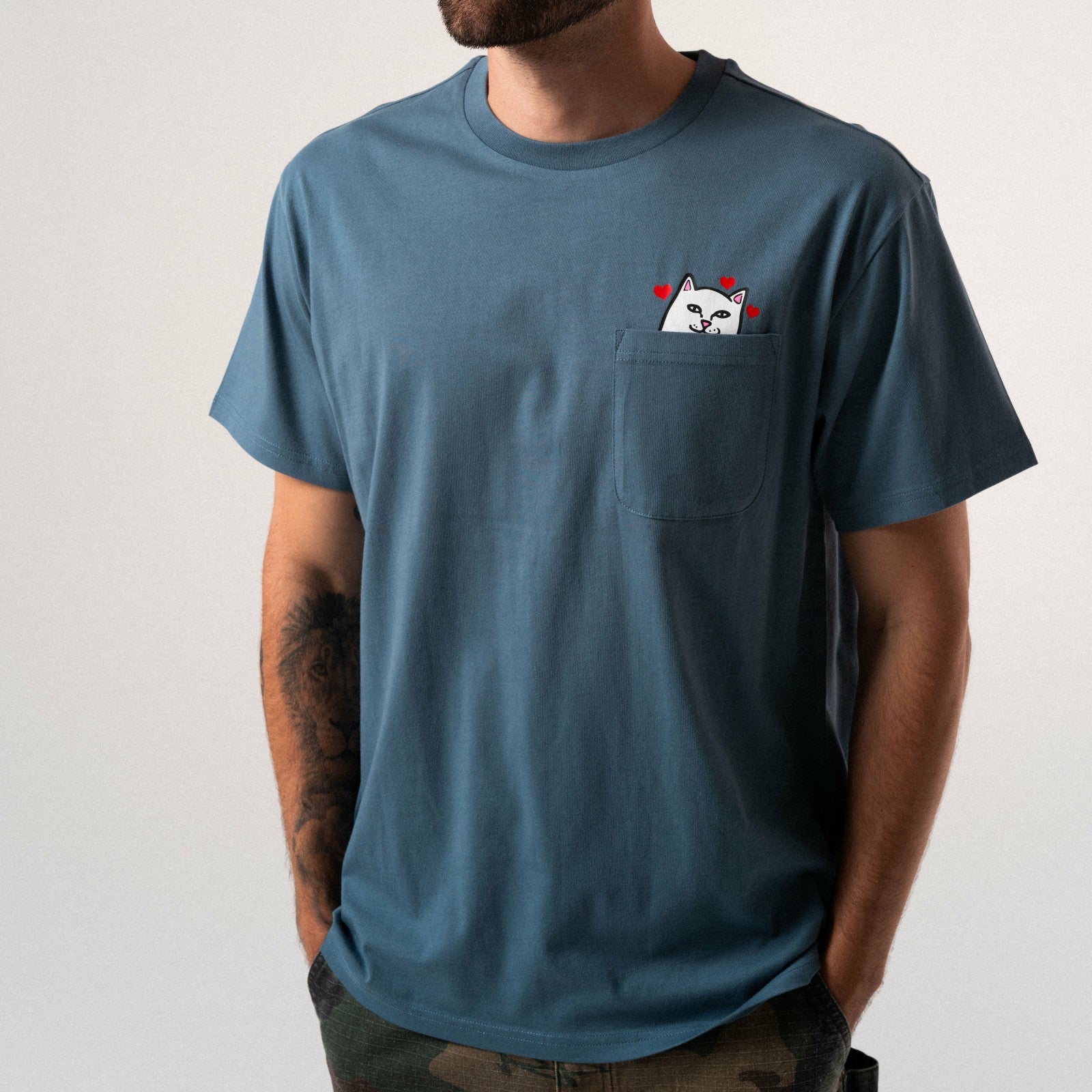 Ripndip Outlets | Nermal Loves Pocket Tee (Slate)