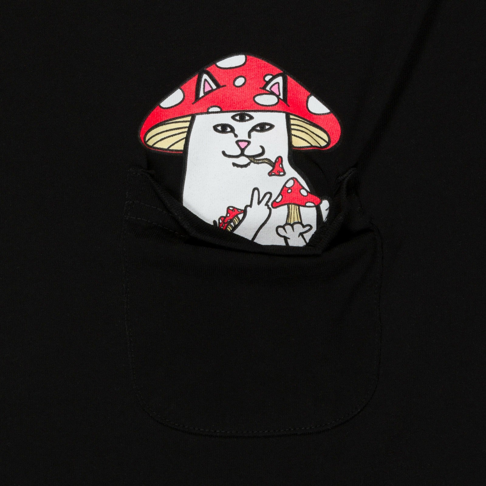 Ripndip Sale | Hemper Enlightened Nermal Pocket Tee (Black)