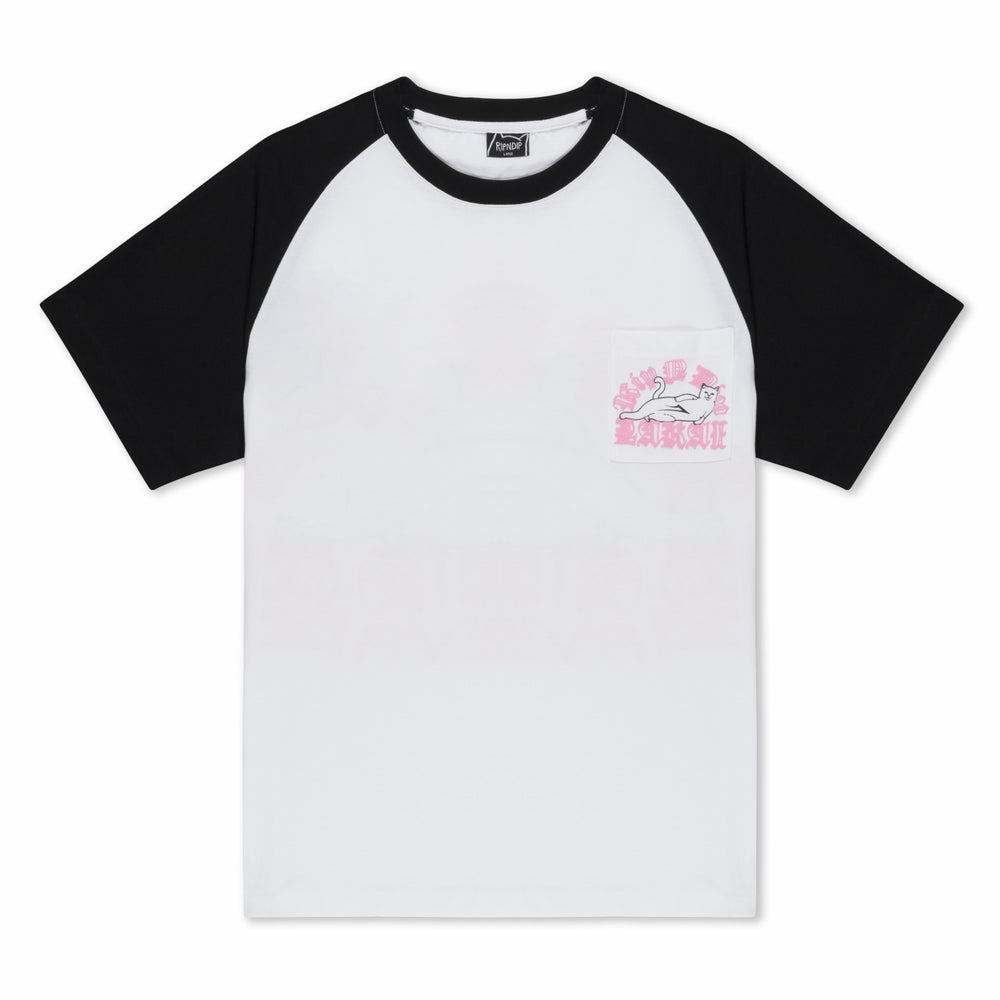 Ripndip Discount | Lakai + Ripndip Raglan Pocket Tee (White/Black)