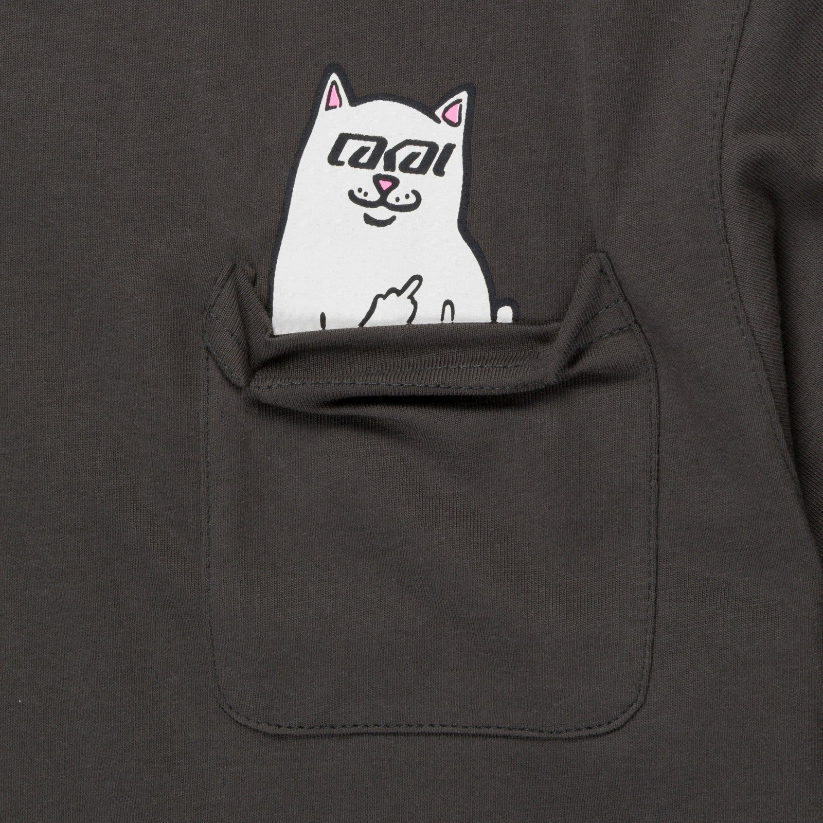 Ripndip Sale | Lakai + Ripndip Lord Nermal Pocket Tee (Dark Gray)