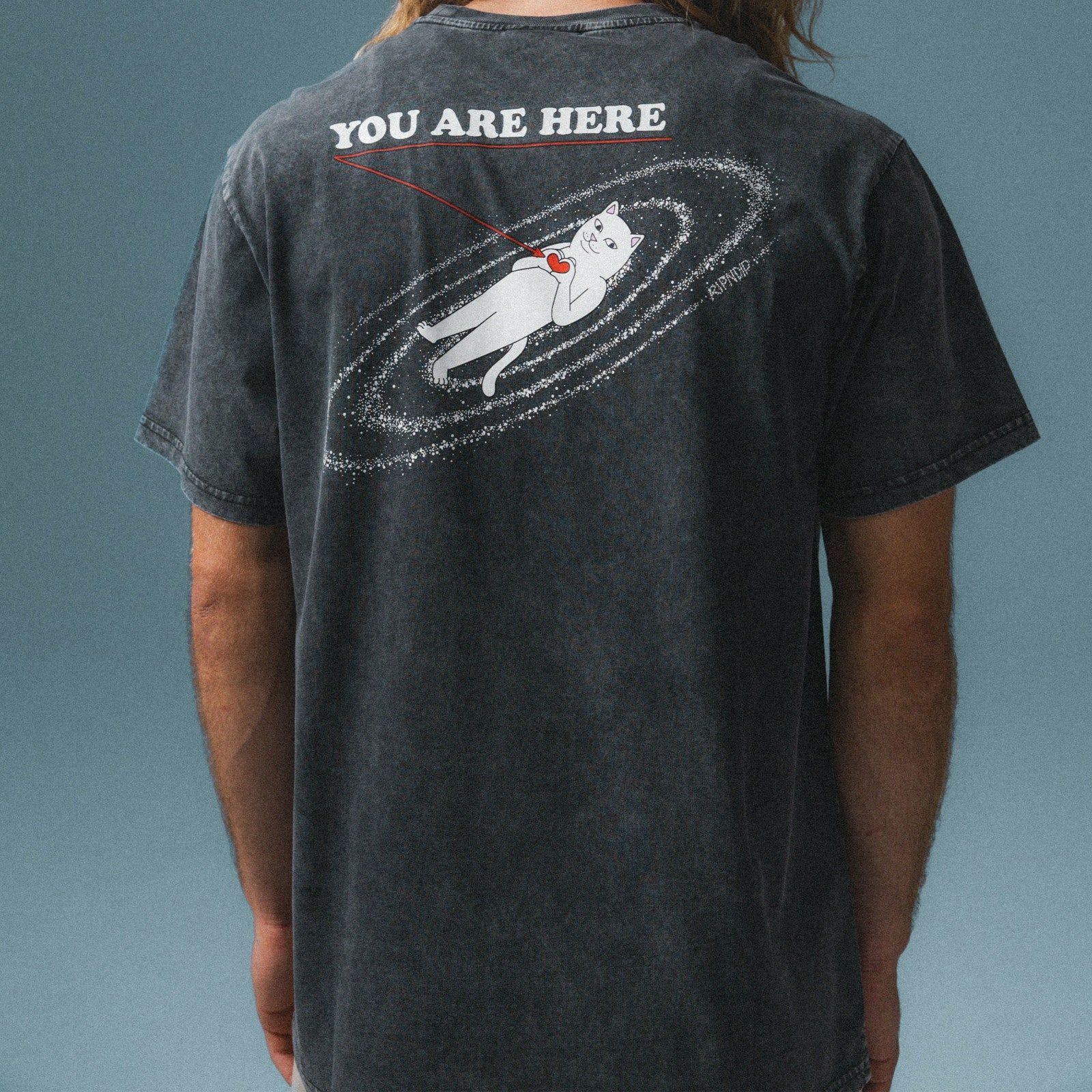 Ripndip Online Shop | You Are Here Tee (Black Vintage Wash)