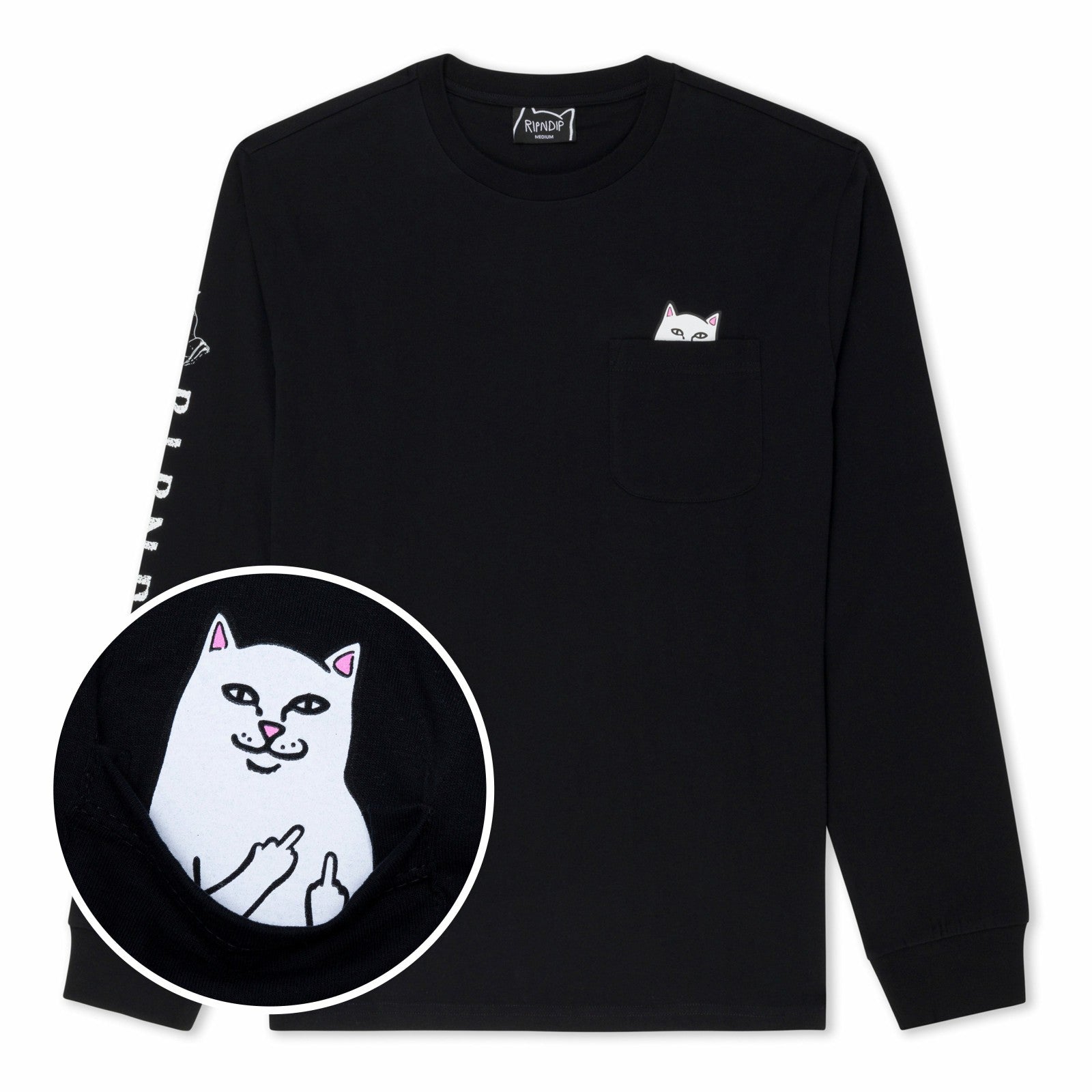 Ripndip New | Lord Nermal Pocket L/S (Black) - Ripndip