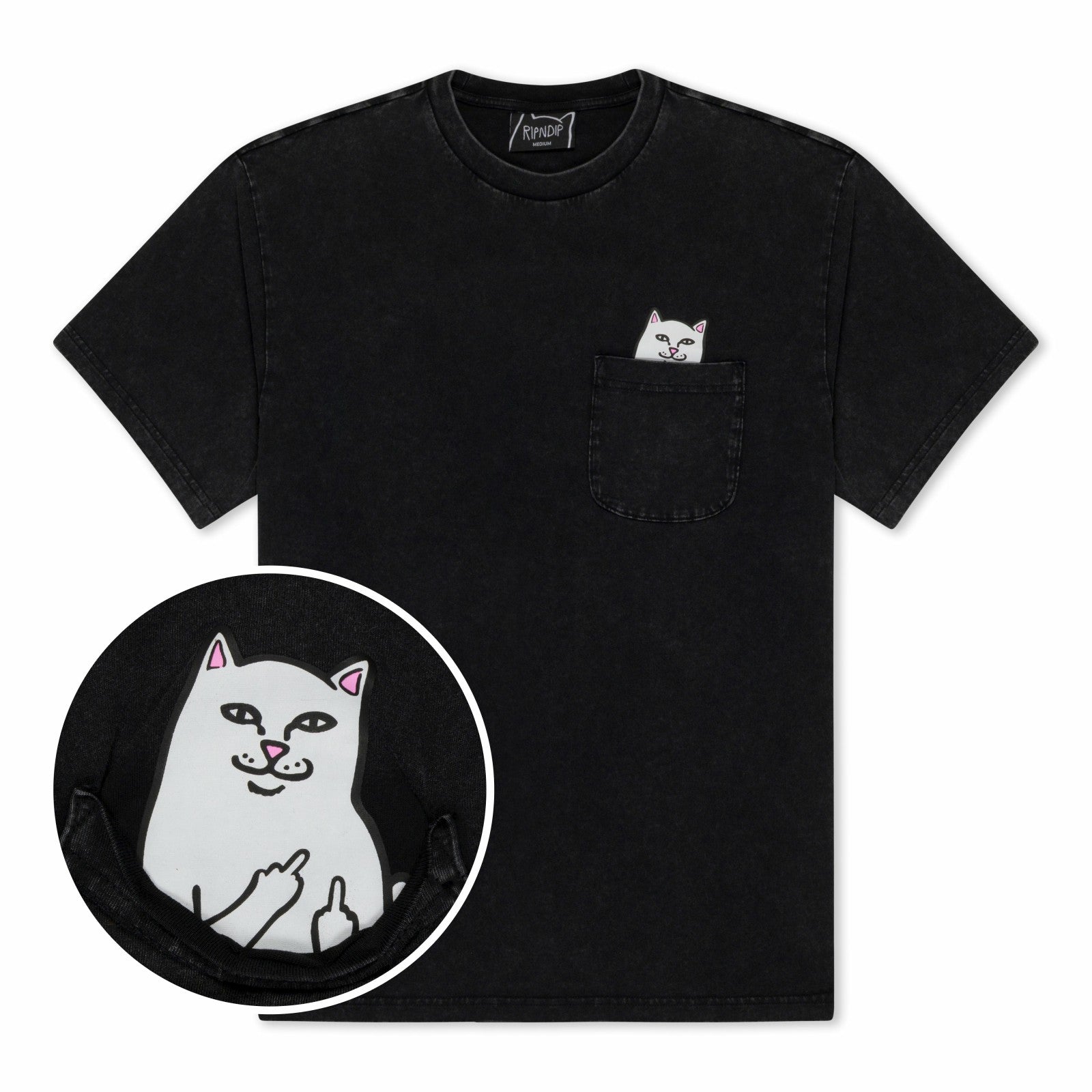 Ripndip Discount | Lord Nermal Pocket Tee (Black Vintage Wash)