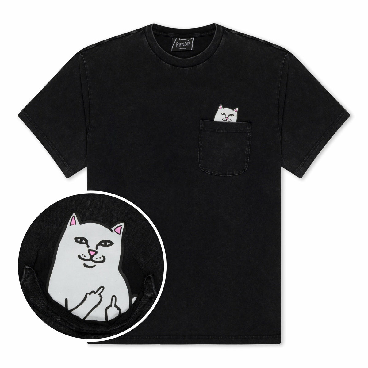 Ripndip Discount | Lord Nermal Pocket Tee (Black Vintage Wash)