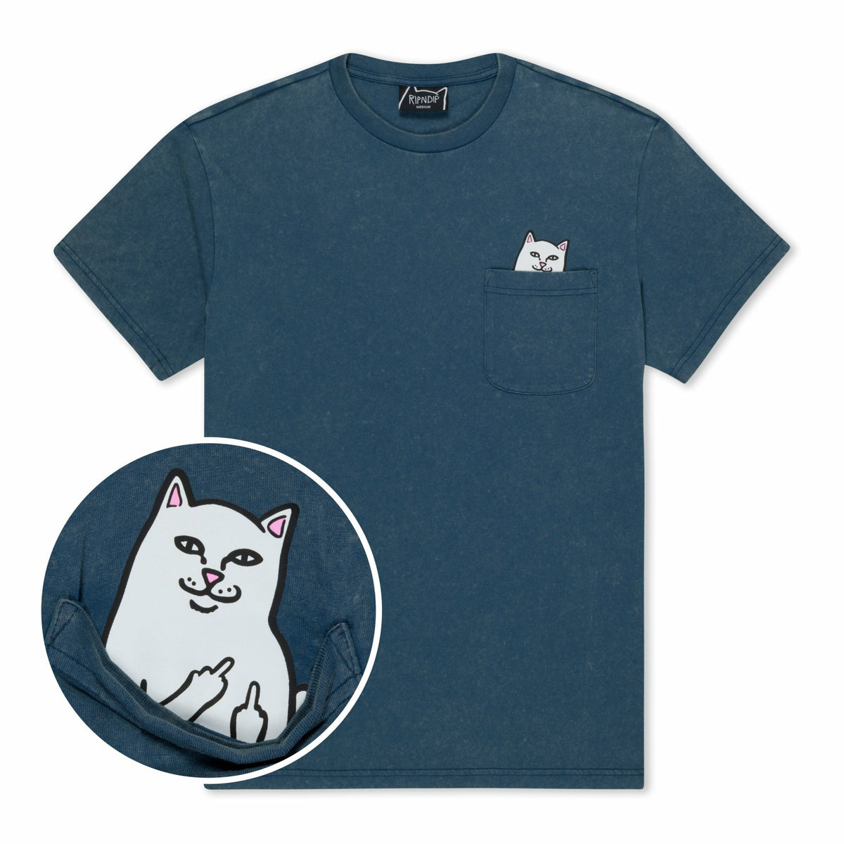 Ripndip New | Lord Nermal Pocket Tee (Dark Slate Vintage Wash)