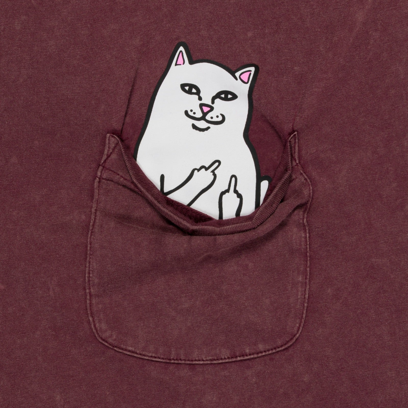 Ripndip For Sale | Lord Nermal Pocket Tee (Burgundy Vintage Wash)