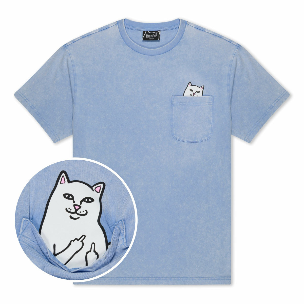 Ripndip Online | Lord Nermal Pocket Tee (Power Blue Vintage Wash)