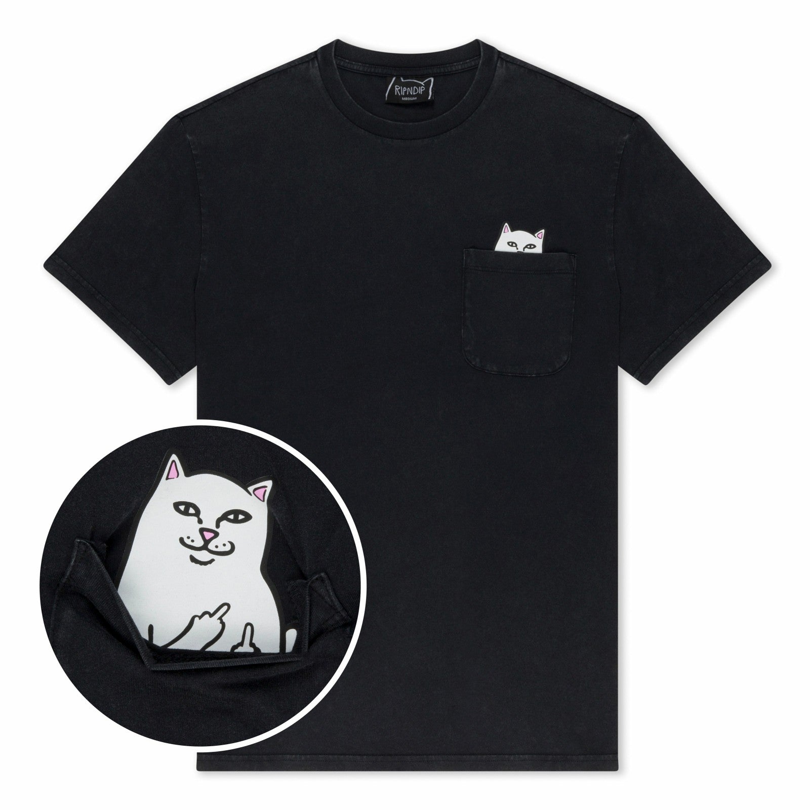 Ripndip For Sale | Lord Nermal Pocket tee (Black Mineral Wash)