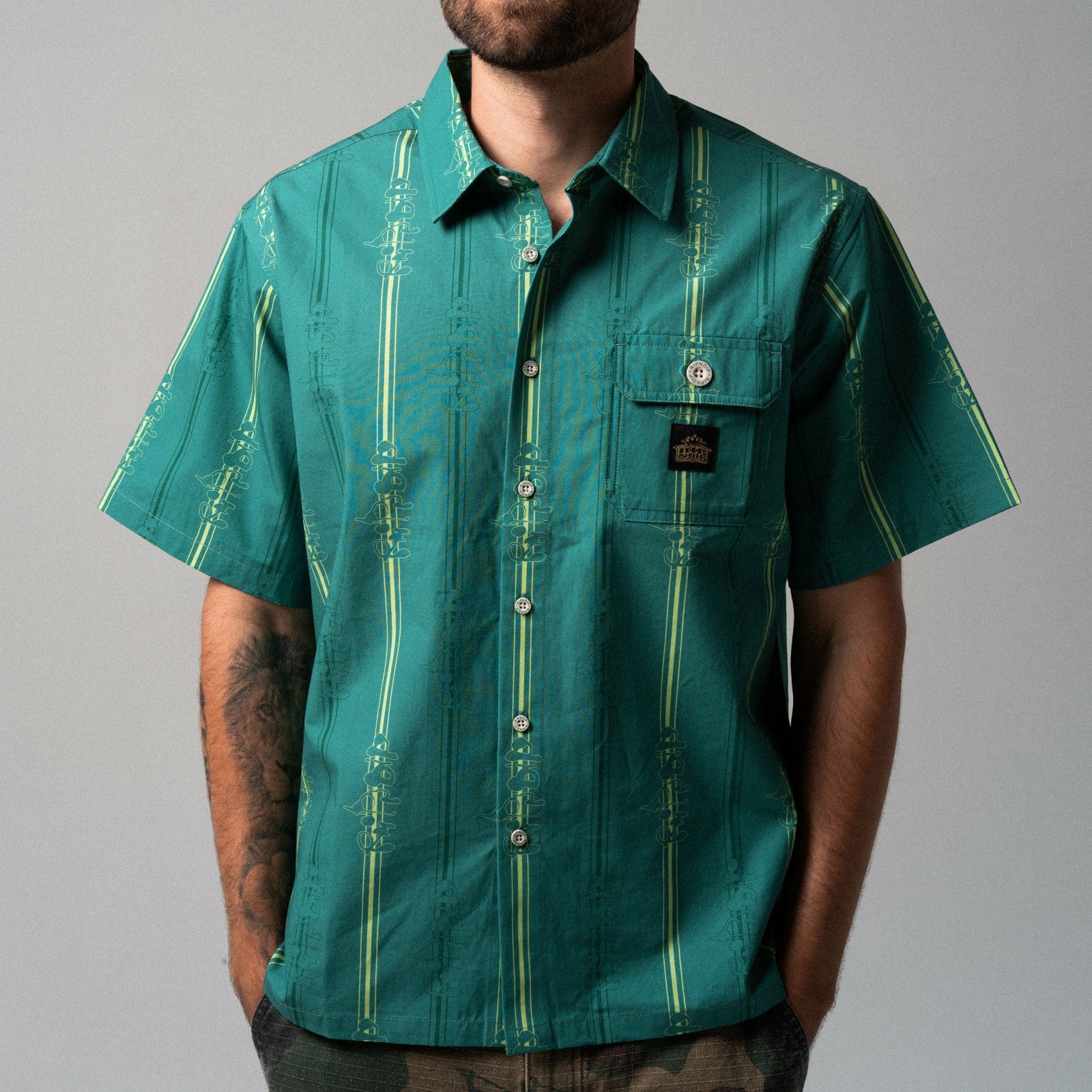 Ripndip Sale | Melted Striped Button Up (Teal)