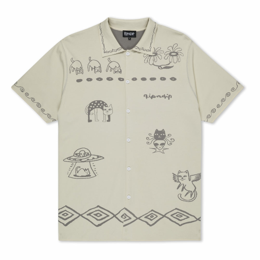 Ripndip Online | Blonded Reversible Button Up (Sand / Charcoal)