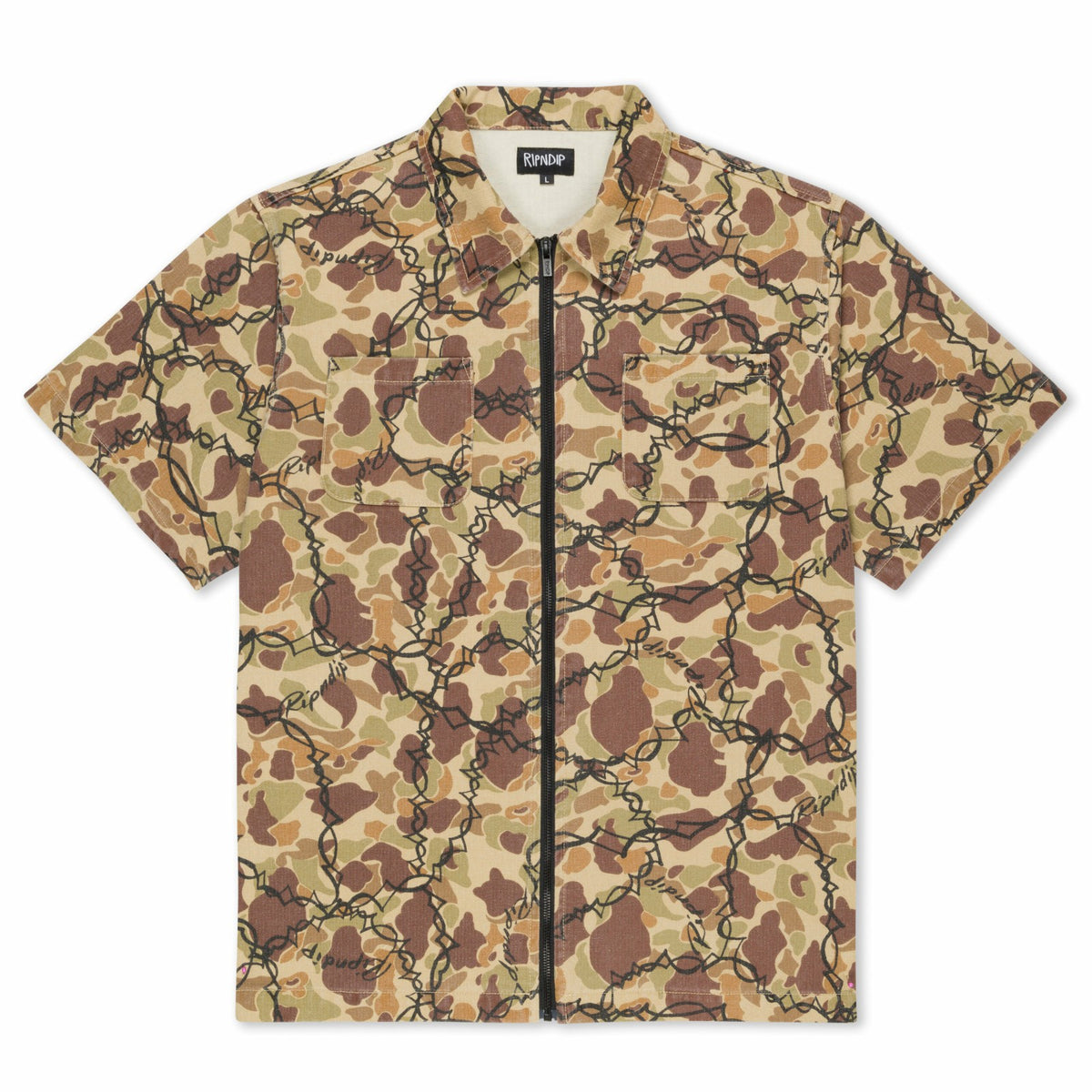 Ripndip Online Shop | Wired Zip Up Shirt (Tan)