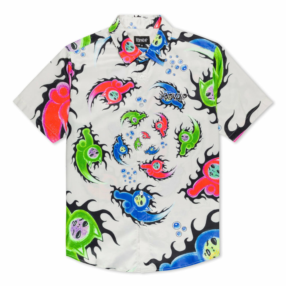 Ripndip New | Ember Short Sleeve Button Up (Dusty Grey)