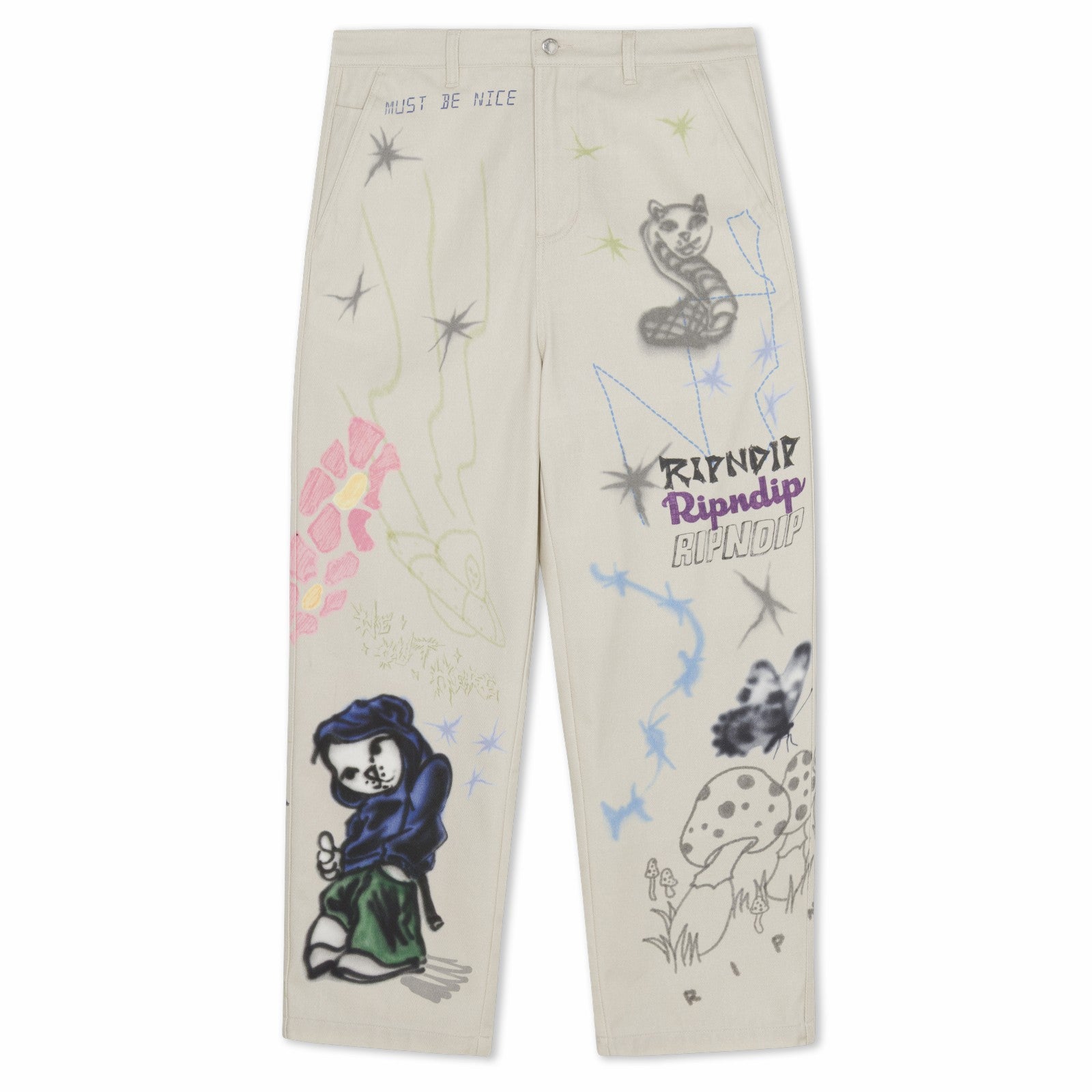 Ripndip For Sale | Goosebumps Wide Fit Pants (Bone)