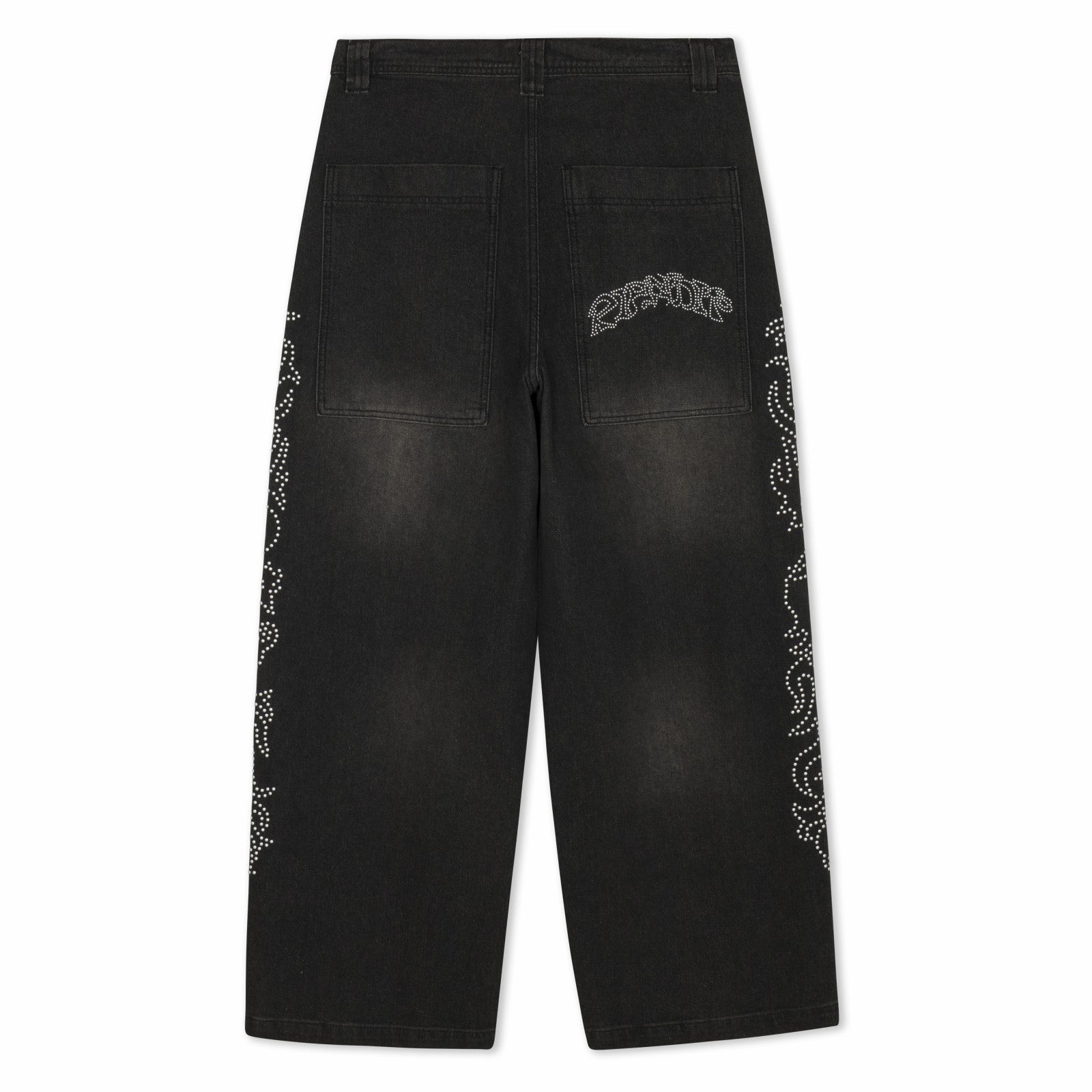 Ripndip Outlets | Pretty Flacko Extra Wide Leg Pants (Black Vintage Wash Denim)
