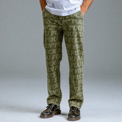 Ripndip Discount | F.U.F.F. Washed Denim Pants (Light Olive Denim)