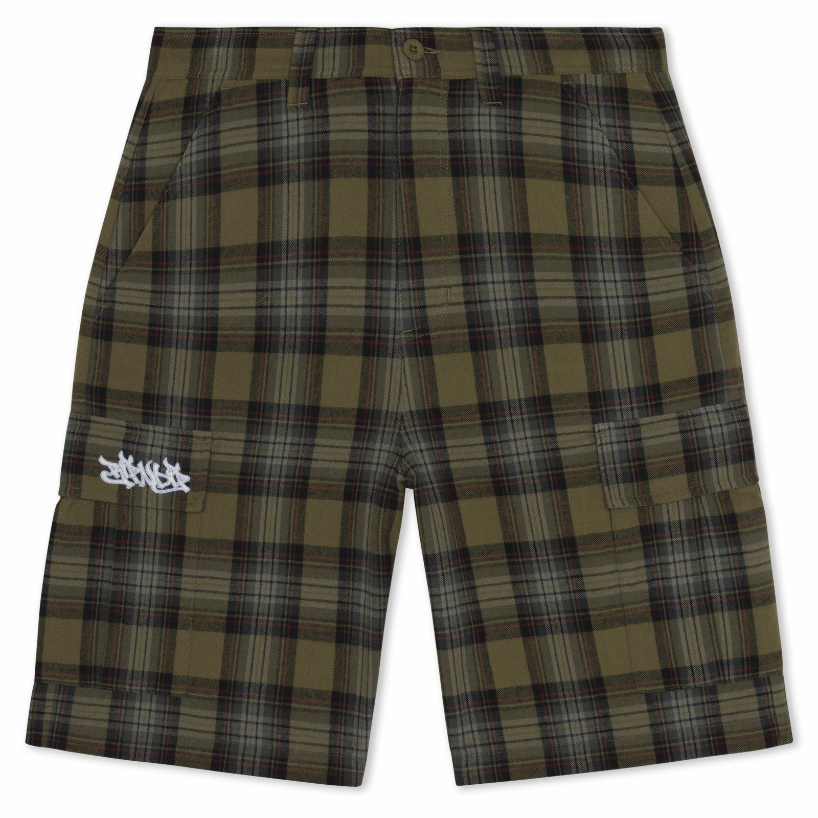 Ripndip Online | Hansen Wide Fit Cargo Shorts (Olive Plaid)
