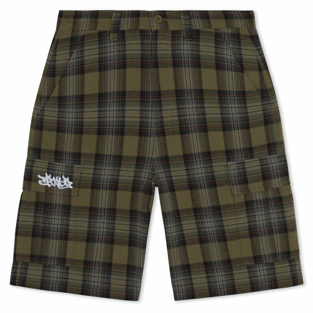 Ripndip Online | Hansen Wide Fit Cargo Shorts (Olive Plaid)