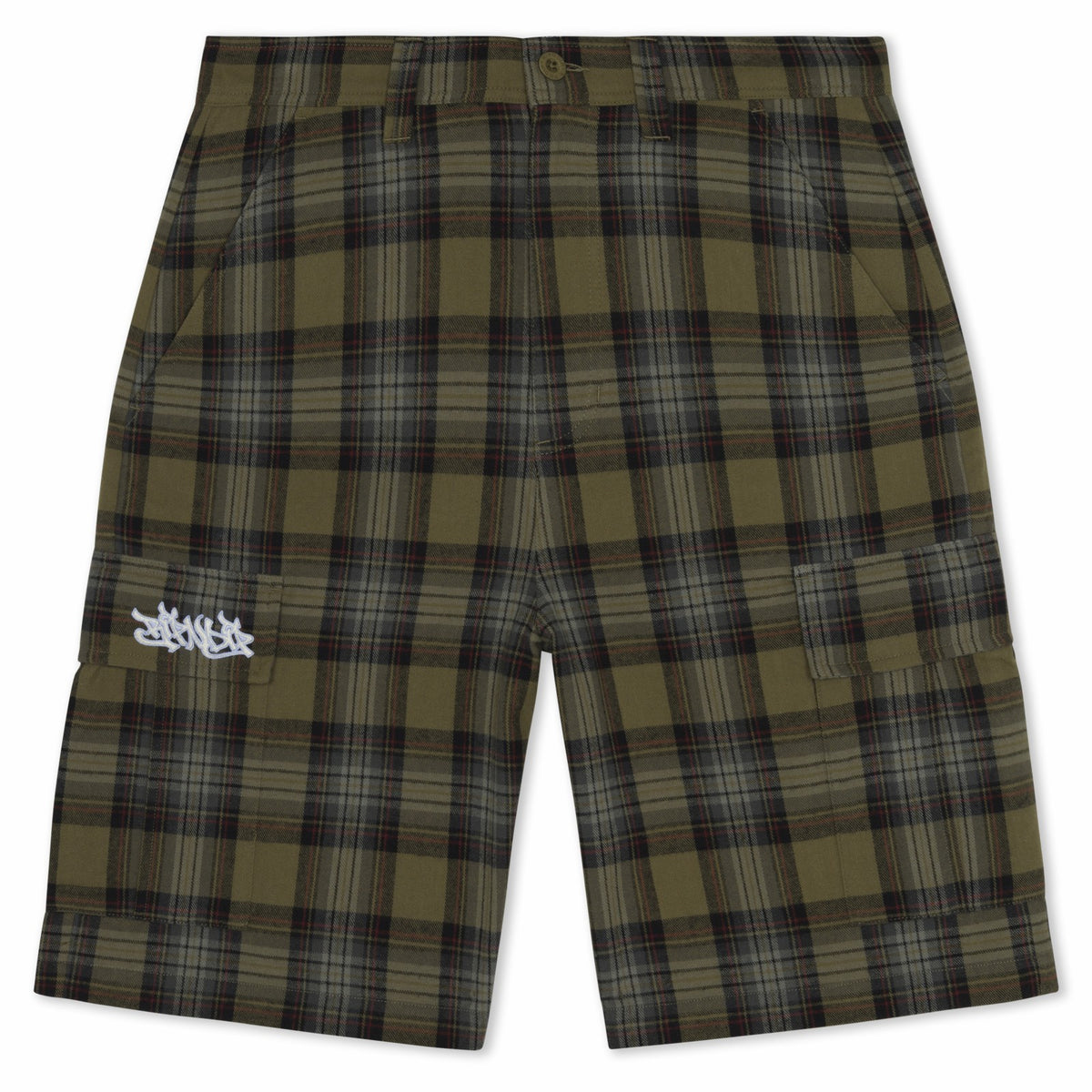 Ripndip Online | Hansen Wide Fit Cargo Shorts (Olive Plaid)