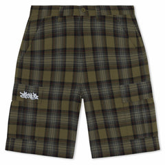 Ripndip Online | Hansen Wide Fit Cargo Shorts (Olive Plaid)