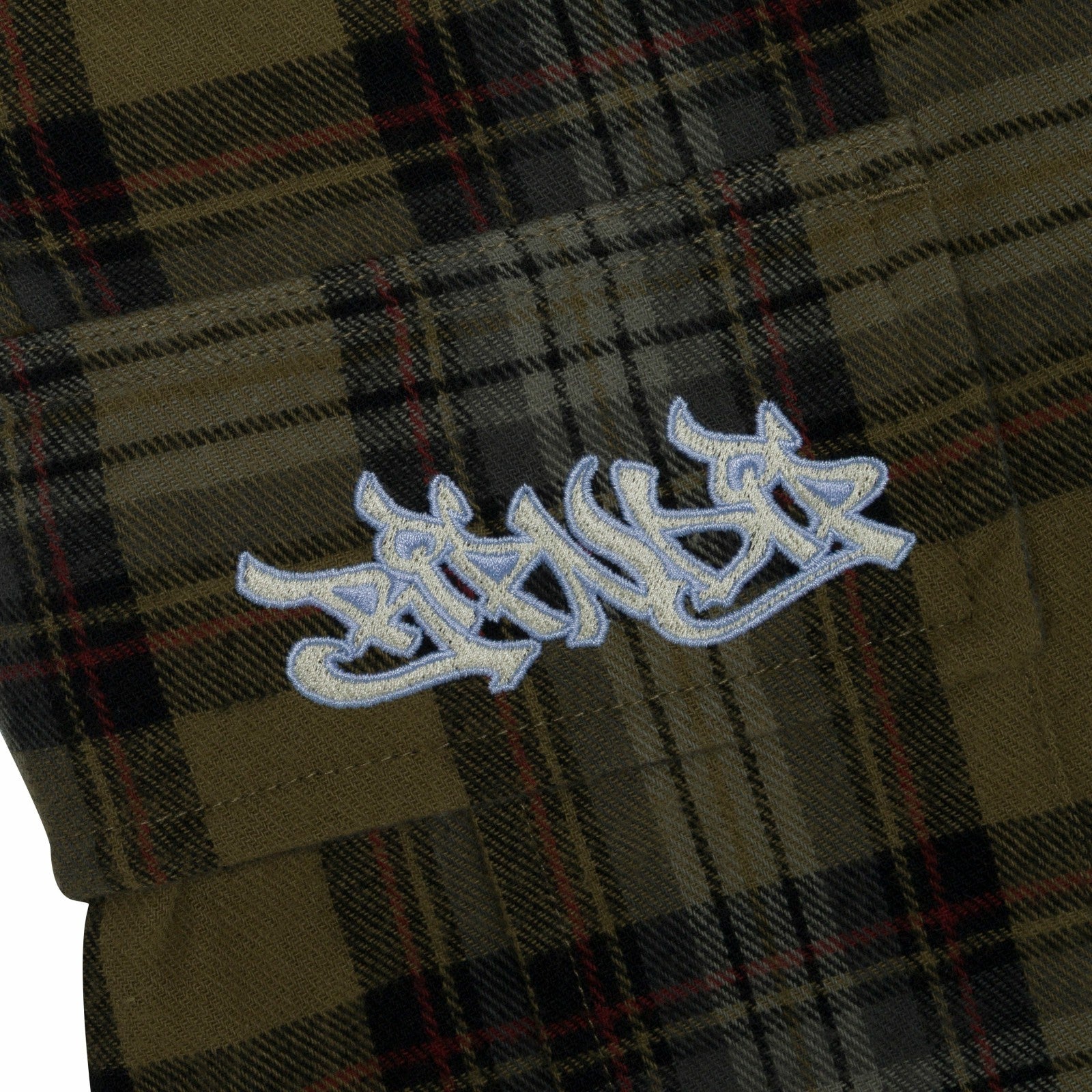 Ripndip Online | Hansen Wide Fit Cargo Shorts (Olive Plaid)