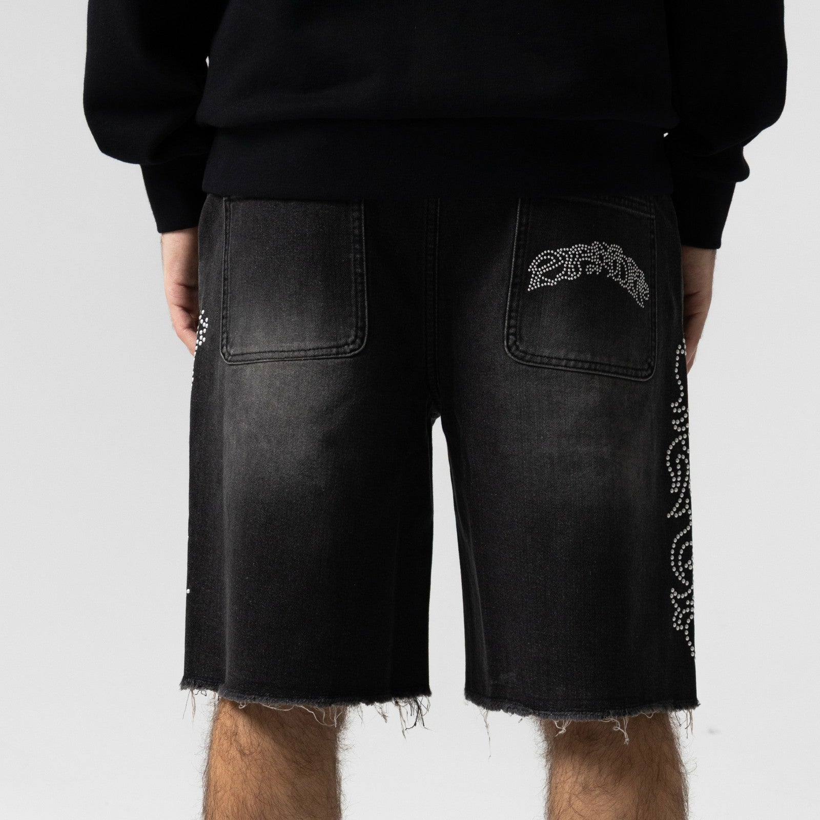 Ripndip Online | Pretty Flacko Denim Shorts (Black Vintage Wash Denim)