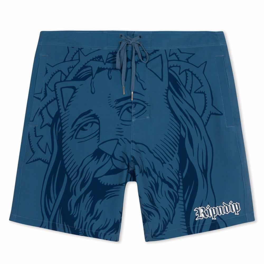 Ripndip Outlets | Lord Savior Swim Shorts (Navy)