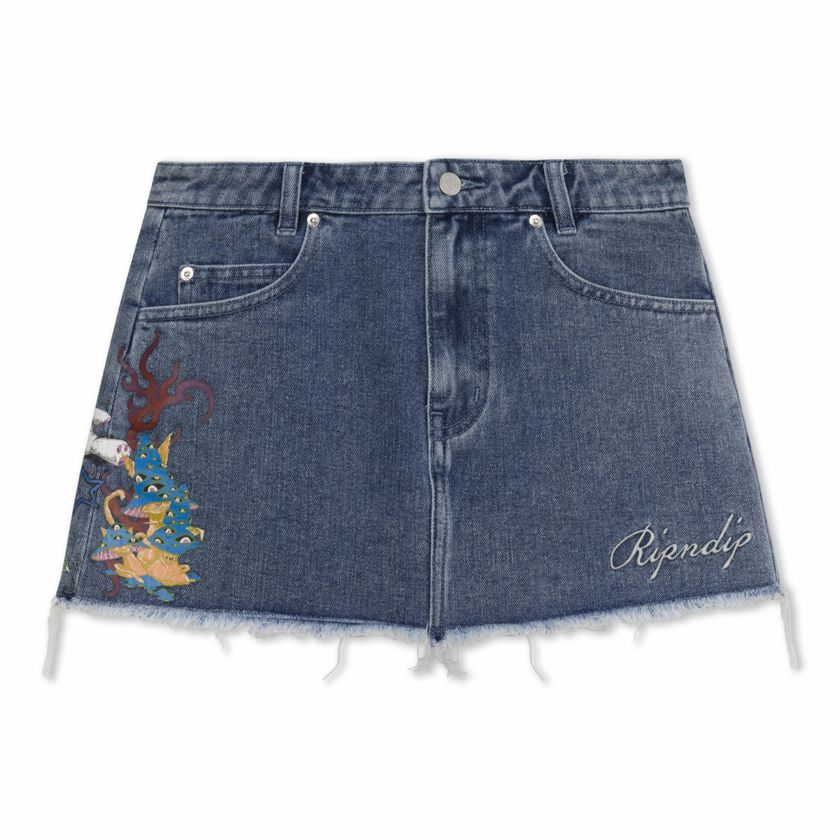 Ripndip Sale | Travis Denim Skirt (Light Wash)