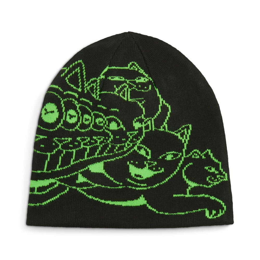 Ripndip Outlets | PUMA x RIPNDIP Reversable Skull Beanie (PUMA Black-Fluro Green Pes)