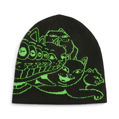 Ripndip Outlets | PUMA x RIPNDIP Reversable Skull Beanie (PUMA Black-Fluro Green Pes)